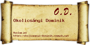 Okolicsányi Dominik névjegykártya